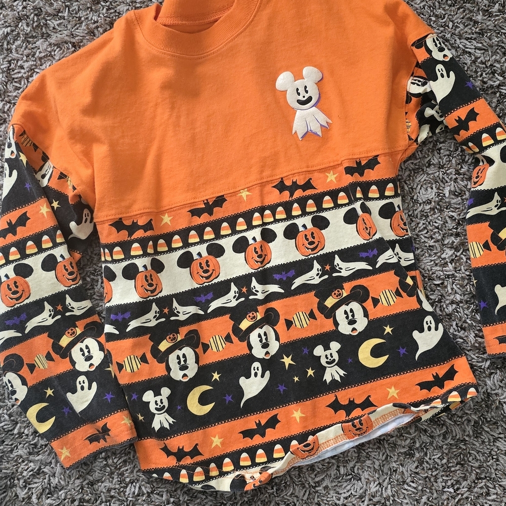 Disney Halloween Mickey Mouse Orange and Black Sweater